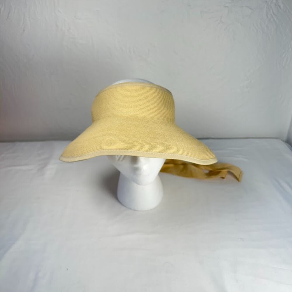 Pineapple & Star Vienna Straw Sun Visor Hat Rollable Open Top UPF 50 NWT